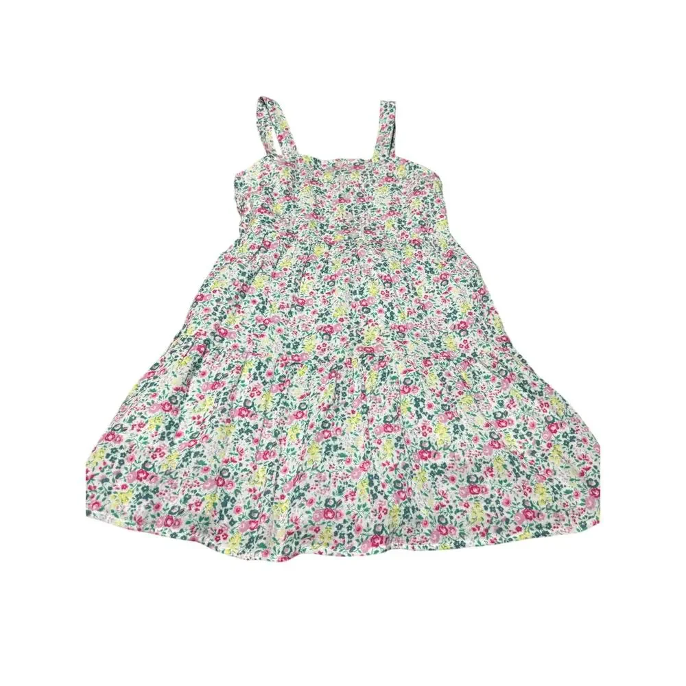 Gap 7/8 all cotton floral lined sundress pink green white nwot like new